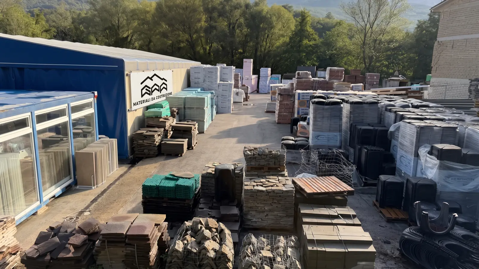 Il piazzale: pietre, pavimenti da esterno e materiali per coperture
